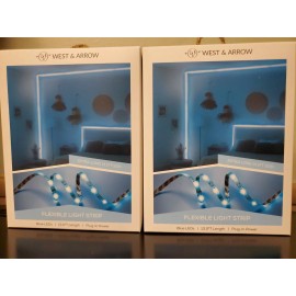 West & Arrow Flexible Light Strip Blue LEDs 13.1ft Length *Lot Of 2* Plug In New