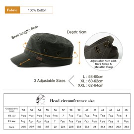 Comhats Gorras militares de cadete para hombre, de gran tamaño, L, XL, XXL, 68033b_azul marino, X-Large