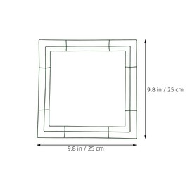 Luxshiny Wire Square Wreath Frame Metal Wire Frame Form DIY Floral Hoop Wreath Wire Frame St Patricks Day Decorations for Floral Arrangements DIY Craft, 25.00X25.00X0.30CM, Green