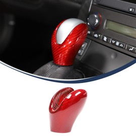 Suetlcoity Center Console Gear Shift Cover Compatible with Corvette C6 Stingray 2005-2013 Genuine Carbon Fiber Gear Shift Hand Brake Lever Cover Decals Sticker Decoration C6 Accessories (Red)