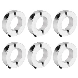 sourcing map Shaft Collar 25mm Bore Double Split Aluminium Alloy Clamping Shaft Collars with Set M5 Screw for Industrial Automation Conveyor Belt Systems 6 Pack