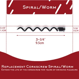 Best Replacement Corkscrew Spiral/Worm for Vertical and BestUtensils Wine Opener (3 Pack)
