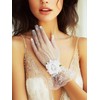 GEMILY White Tea Party Lace Gloves Mesh Wedding Gloves for