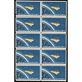 Friendship 7 - John Glen - Project Mercury (Block of 10 Stamps - Scott #1193)