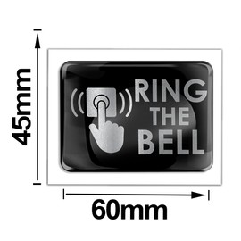 Biomar Labs 2 x 3D Gel Sign Notification Symbol Ring The Bell Doorbell Stickers Silver Marking for Gate Door KS 163
