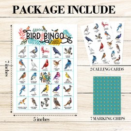 Bird Bingo Game Cards, North America Bingo Game for Adults, Backyard Birding Bingo Cards Supplies, Animal Bingo Birthday Party Decor Favors, Card Gifts for Bird Lovers Women Friends Family Holiday, 01
