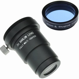 SOLOMARK 1.25 Inch Moon Filter T2X Barlow Kit for Telescope Eyepieces, Moon Filter Helps See the Moon Clearer