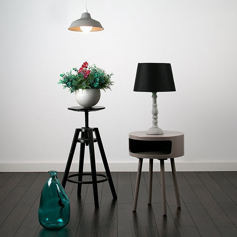 MiniSun | Retro Style Cement/Stone Effect Metal Reflector Ceiling Light