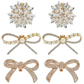TYXHXTF Pack of 6 Shoe Clips, Wedding Shoe Buckle, Bridal Rhinestone Shoe Pins, Can Disassemble Shoe Decoration, Shoe Jewellery Buckle, for Women, Party, Prom, One size fits all, Rhinestone, No