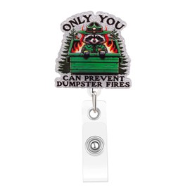 Kimoli Funny Dumpster Fire Nurse Badge Reel, Cute Nursing Badge Reel Retractable Healthcare Id Card Holder with Clip for Medical Assistant Worker Doctor Teacher Nurse Gifts