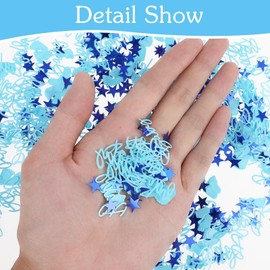 1000 Pieces Baby Shower Decorations Confetti - Blue Boy Party Decorations Table Scatter Confetti, Sprinkle Decor Confetti for Baby Shower Gender Reveal Party Supplies (Blue Feet)