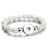 Snap Jewelry Stretch White Rhinestone Bracelet fits 18-20mm Standard Size
