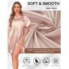 Vlazom Women's Satin Nightshirt Button Down Silk Nightdress Short Sleeve