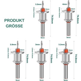 KEWAYO Countersink Drill Wood Set, 8 mm Drill Countersink with Depth Stop, Drill with Countersink, Metal Countersink and Countersink Drill Wood, Wood Drill with Countersink for Woodworking, Plastic,