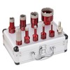 Vearter 10PCS/Set Vacuum Brazed Diamond Masonry Hole Saw Kit, 1/4''-