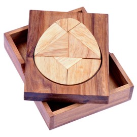 LOGOPLAY Tangram 'Egg' - Tile Game - Thinking Game - Puzzle Game - Patience Game - Logic Game Made of Wood