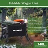 Collapsible Folding Wagon, Heavy Duty Collapsible Wagon Cart, Foldable Utility
