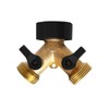 Mdlufee 3/4 inch Tap Y Splitter, Brass Manifold Two Way