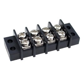 MTQY Marine Terminal Block 4 Gang Double Row Stainless Terminal Blocks, 12-22 AWG Copper, 20A/450V, Spacing 9.5mm