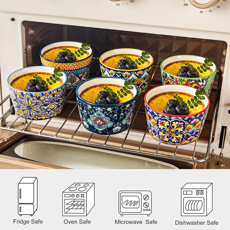4 oz Ramekins Oven Safe for Creme Brulee – Porcelain Pudding