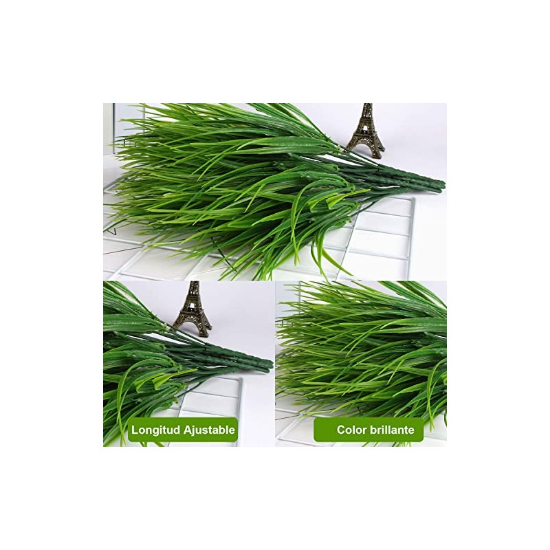 Plantas Artificiales 12 Piezas, 15,5"Artificial Hierba de Trigo Decoraciones, Resistentes