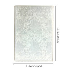 DIYology 3D Sea Shells Embossing Folders for Card Making, 3 d Sand Texture Embossing Folder Template for DIY Paper Crafting Scrapbooking Polymer Clay Decoration