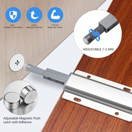 oumuik, Pressure Door Opener, Pack of 2, Push Open Magnet Tip On for Doors, Furniture, Drawers, Push to Open Door Opener, Shock Absorber, Drawer, Beautiful
