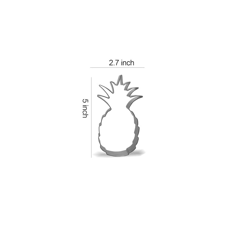Keewah Pineapple Cookie Cutter, 5 x 2.7 inch, Stainless Steel