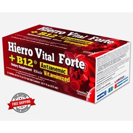 Vital HIERRO Vital Forte B12 ANTIANEMIC Elixir 21 Bottles Drinkable Vitaminized
