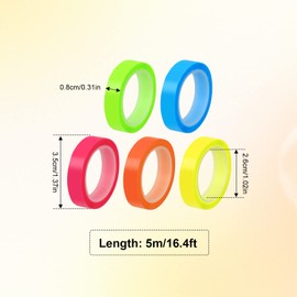 5 Rolls Highlighter Tape Removable Fluorescent Neon Tapes Washi Tape Set Fluorescent Highlighters Colored Transparent Tape Page Markers for Teachers Students Reading Home Office (0.3inch x 16.4ft)