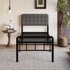 Fly-CTsoar 18 Inch Twin Bed Frame with Upholstered Headboard and