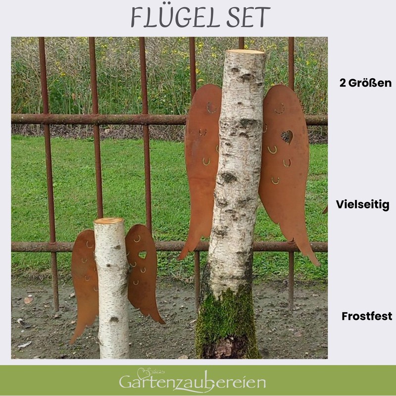 Storm's Gartenzaubereien 2 Angel Wings Metal in Rust Look with