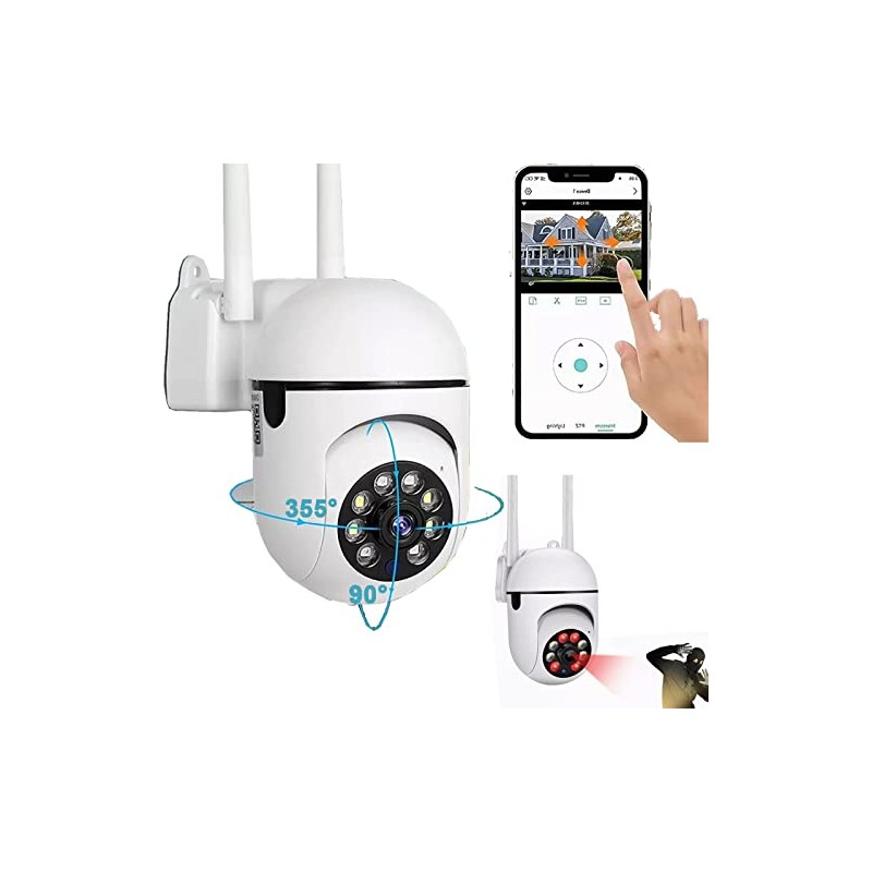 BAKEWAY Cámara de Seguridad Exterior WiFi HD 1080P IP66 Impermeable