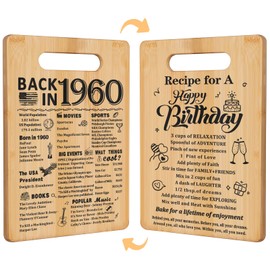 65th Birthday Gifts for Women Men,Back In 1960&Recipe for A Happy Birthday Double sided Cutting Board Gift for Her Him,65th birthday gifts ideas,cool gifts for 65 year old woman