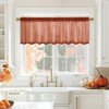 MIULEE Terracotta Sheer Valance Linen Textured Look Half Window Curtain,