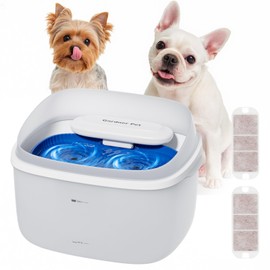 Gardner Pet 1 Gallon Pet Water Fountain, Vortex Dog Water Fountain, Ultra Quiet Automatic Cat Fountain with Filter, Transparent Tank, Splash-Proof, Easy to Clean,Without Adapter (White)