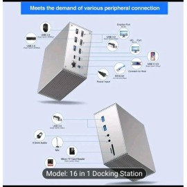 Tiergrade USB C Docking Station Dual 4K 60W PD Charging Dock TG-DC001 - Gray