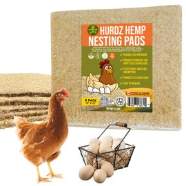 HURDZ HEMP Nesting Pads for Chicken Coop 13”x13-100% Natural, Super Absorbent & Odor Control, Biodegradable Chicken Nesting Pads - Ideal for Nesting Boxes for Chickens - Durable Nesting Box Pads