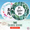 Sorority Shop Delta Gamma Palm Design Round Beach Towel with