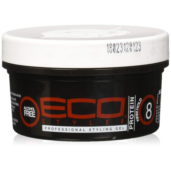 Ecoco Eco Style Gel - Protein - Firm Hold - Nourishes And Fortifies Hair - Ideal For Roller Sets And Wraps - Helps Strengthen And Protect Dry Or Naturally Coarse Hair - Anti-Itch And No Flaking - 8 Oz