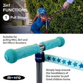 Micro Scooters | Eco Pull and Carry Strap | Scooter Accessories | Handlebar Reins | Pull Along | Boys & Girls | 83cm | Mint Star
