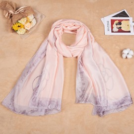 heekpek Women's Satin Silk Scarf Luxurious Printed Scarves Soft Lightweight Neckerchief Silk Scarf Long for Feather Summer Autumn Winter, R