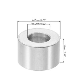 PATIKIL M8 Aluminum Spacers, 6 Pcs Metal Spacers Aluminum 8.2mm ID x 16mm OD x 10mm l Aluminum Spacer Screw Standoff Round for 5/16 or M8 Screw Bolts