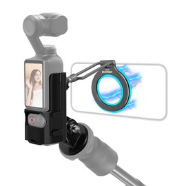 HAFOKO Osmo Pocket 3 Magnetic Phone Holder Compatible for iPhone, Magnetic Mount Expansion Adapter Frame with 360° Adjustable Light Holder Compatible for DJI OSMO Pocket 3 Accessories