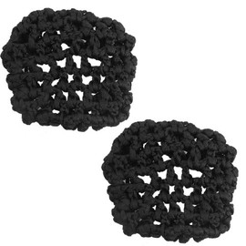 sourcingmap Ballet Hair Net, Black Hair Bun Cover Lady Hairnets Ballet Dance Skating Snoods Elastic Bun Holders for Women 2 Pcs