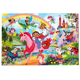 eeBoo: Fairies & Tales - 20 Piece Puzzle, 11 x 15 Jigsaw, Oversized Colorful Pieces, Fantasy Preschool Puzzle, Children, Kids Ages 3+