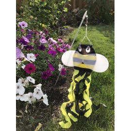 In the Breeze 5032 Hand-Held Shatter-Proof Wand Or Flower Pot Décor, 16", Bee