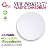 Cakebon Cake Boards Plastic - 8 Inch White Drums 3-Pack