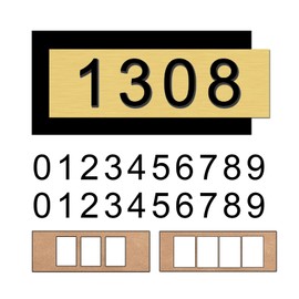 Hqvbvc House Number Plate Sign Outdoor,Two Sets of Numbers (0-9),Residential Street Address Sign,Door Signs,Address Plaque for House,Mailbox, Apartment, Office,Store ,Housewarming Gift for New Home (GOLD)