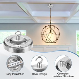 M METERXITY 1-Pack Light Canopy Kit, 4.3" Replacement Cover Plate for Chandelier Fixture/Pendant Light/ Swag Light, Ceiling Hooks Cover Plate [Bright Silver]